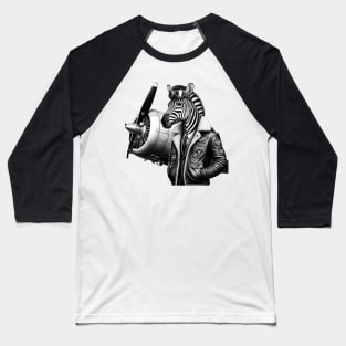 Funny Zebra Pilot Baseball T-Shirt